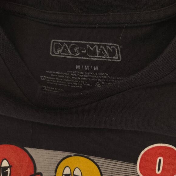 Pacman Video Game Graphic Crew Neck Long Sleeve Shirt Mens Size M Black - Picture 3 of 9